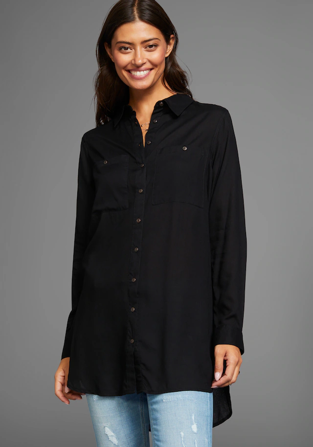 Boysen's Longbluse mit tiefen Seitenschlitzen