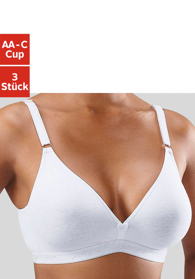 petite fleur Bralette-BH Packung, 3 Stück,ohne Bügel im Triangel-Schnitt aus schöner Baumwolle