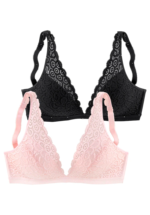 petite fleur Bralette-BH Packung, 2 Stück,ohne Bügel aus Spitze, Dessous