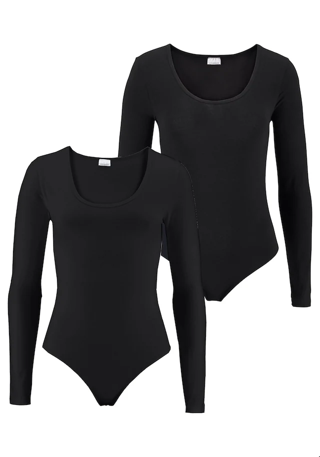 Vivance Langarmbody 2er-Pack,aus elastischer Baumwoll-Qualität
