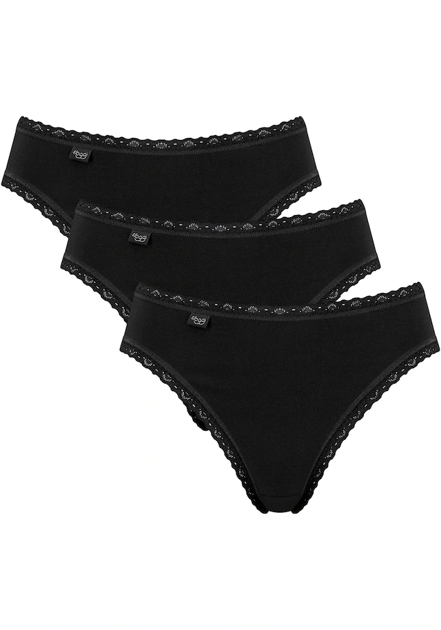 sloggi Taillenslip »24/7 Cotton Lace« 3er Pack,mit edler Spitze und flachen Nähten