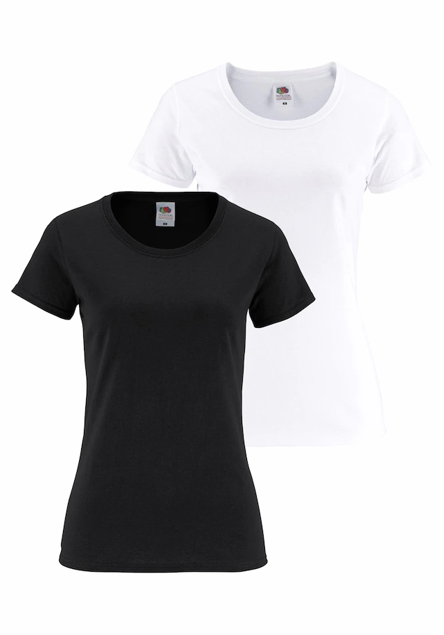 Fruit of the Loom Rundhalsshirt »Lady Fit Premium« Packung, 2er-Pack, 2 Stk.