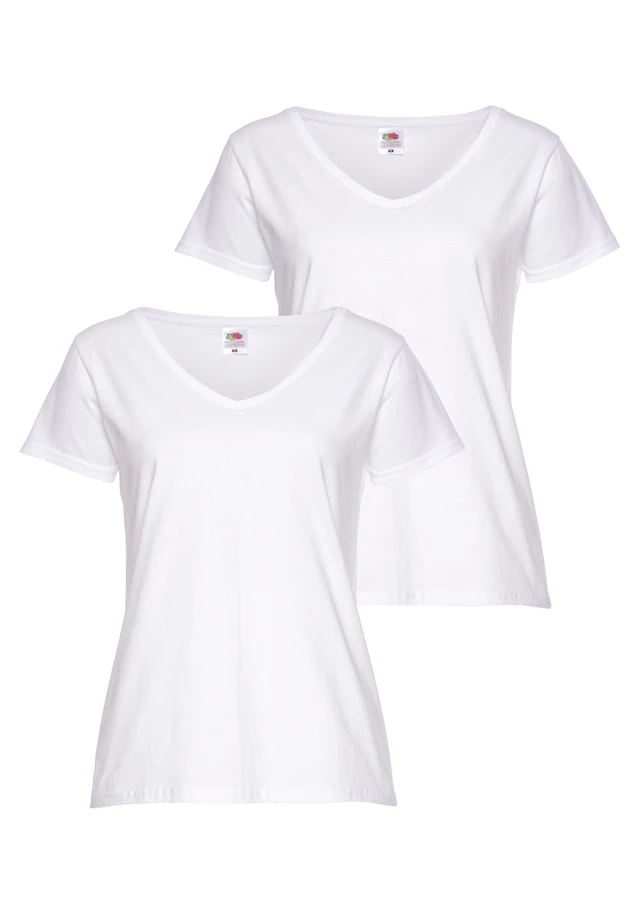 Fruit of the Loom V-Shirt »Lady-Fit Valueweight V-Neck« Packung, 2er-Pack, 2 Stk.
