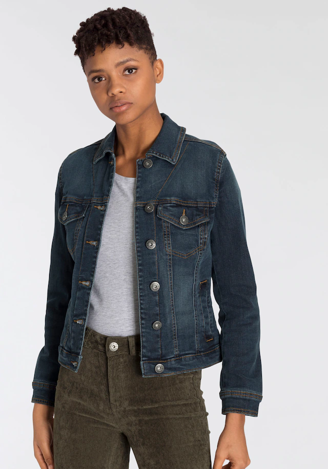 Arizona Jeansjacke aus Baumwollmischung,figurbetont,in Stretch-Qualität