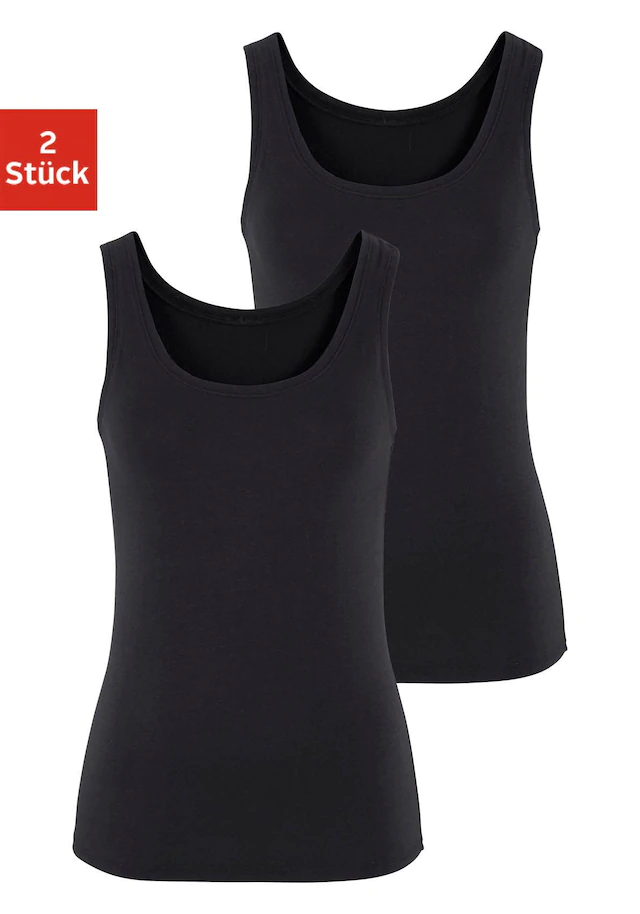Vivance Tanktop »aus elastischer Baumwoll-Qualität« 2er-Pack,