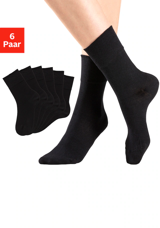 H.I.S Socken Packung, 6 Paar tlg. mit Komfortbund auch für Diabetiker geeignet