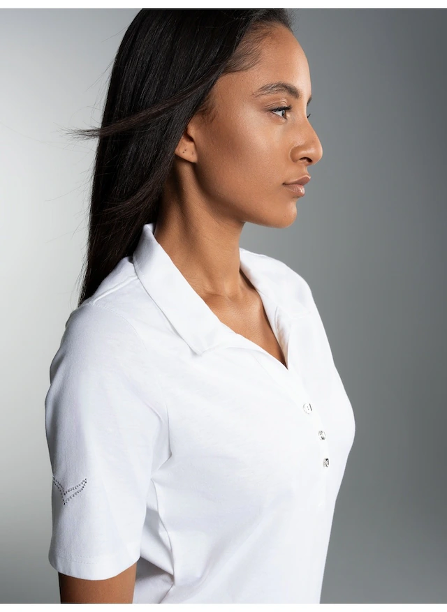 Trigema Poloshirt »TRIGEMA Poloshirt aus Baumwolle mit Kristallsteinen« 1 Stk.