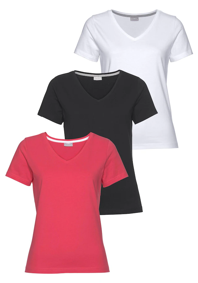 Eastwind T-Shirt 3er-Pack,Kurzarm,figurumspielend,aus Baumwolle,im 3er-Pack