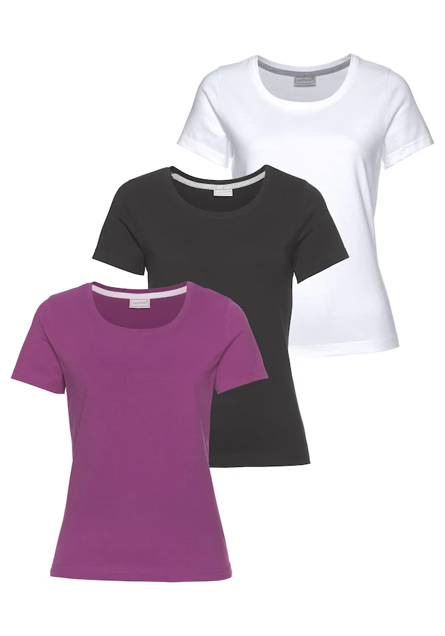 Eastwind T-Shirt 3er-Pack,Kurzarm,hüftlang,für die Freizeit,aus Baumwolle
