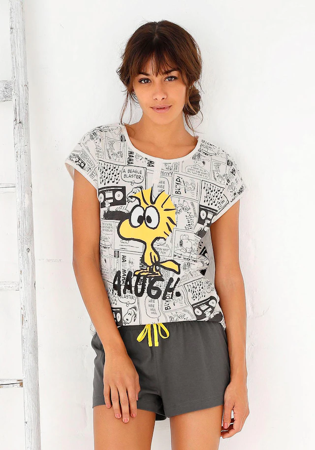 Peanuts Shorty Set, 2 tlg. mit Woodstock-Comicprint