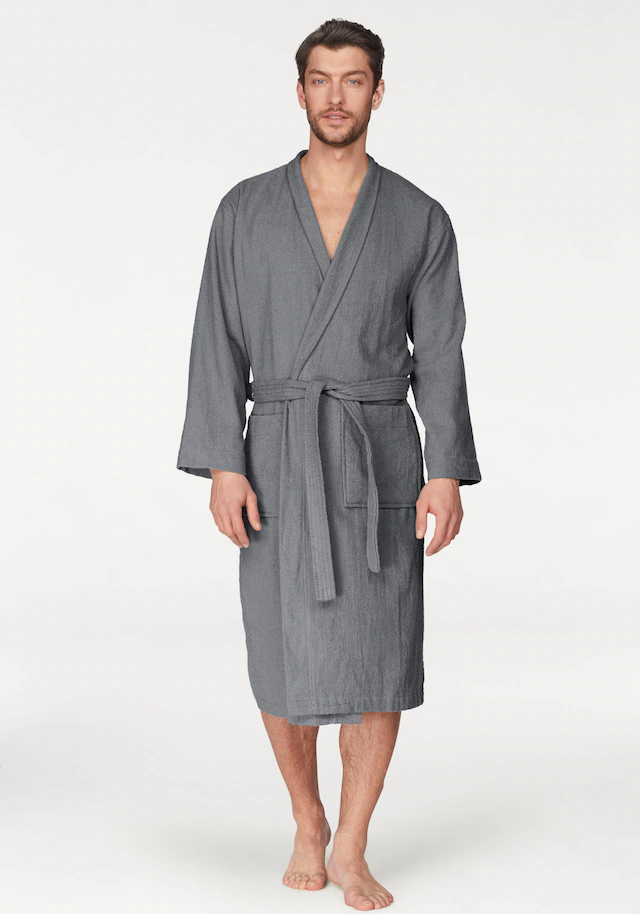 OTTO home Unisex-Bademantel »Travel, ideal für Sauna & Spa, Hotelbademantel, Morgenmantel« 1 Stk. für Damen & Herren, leichte Qualität, langer Bademantel, S-3XL