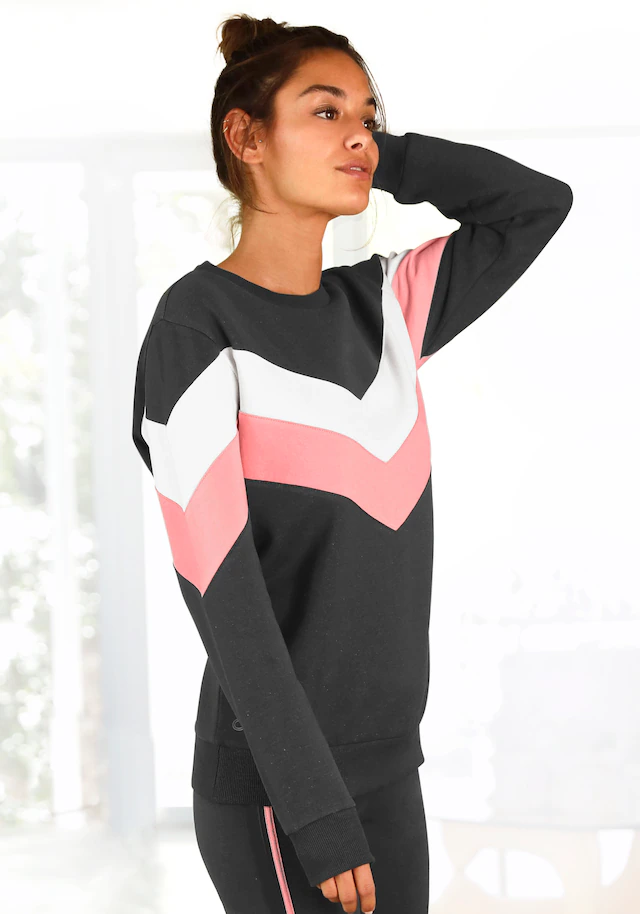 H.I.S Sweatshirt , mit Kontraststreifen an Vorderseite und Ärmeln, Loungewearn