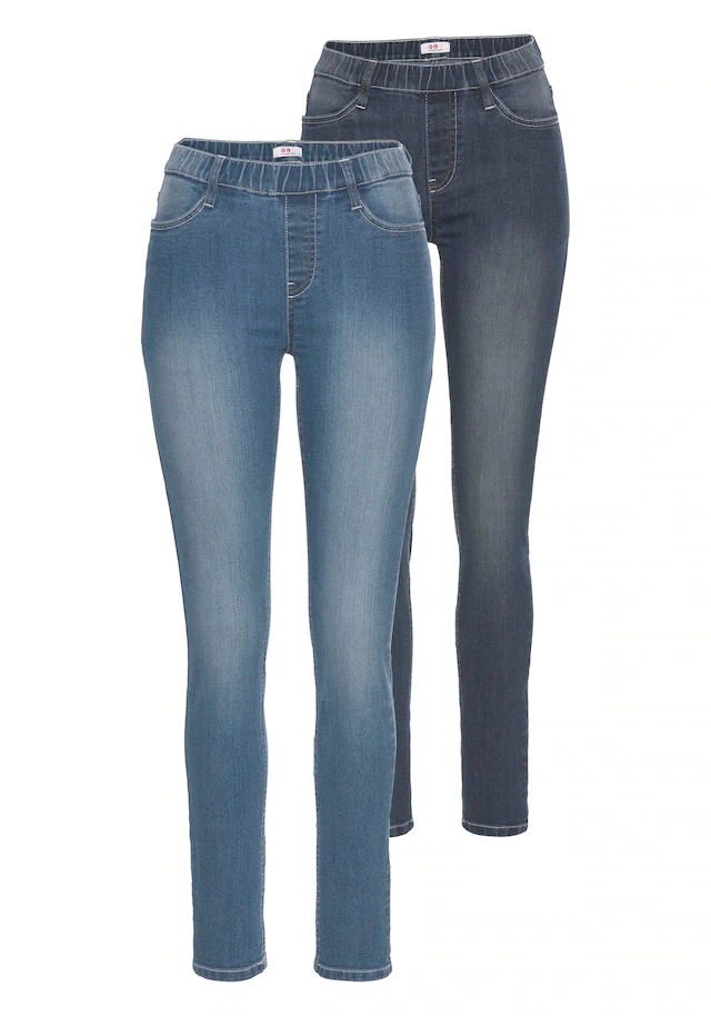 Flashlights Jeansjeggings Packung, 2er-Pack,enge Passform,Röhrenjeans,Used-Look-Waschung,hohe Leibhöhe