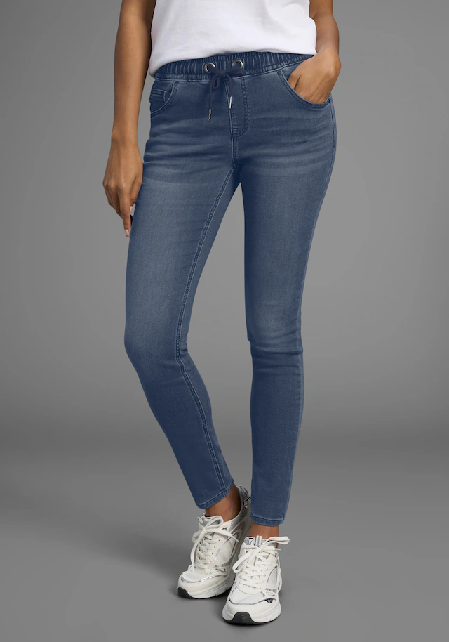 Arizona Stretch-Jeans weites Bein,normale Leibhöhe,knöchellang,mit Used-Waschung