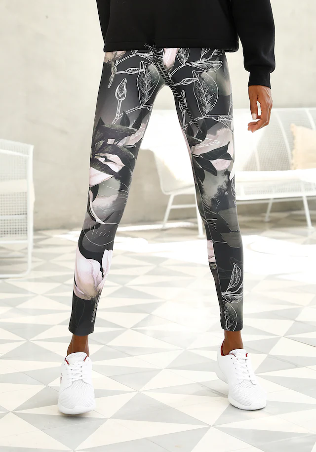 LASCANA ACTIVE Leggings »Tropical« mit abstraktem Blumenprint, Loungewear