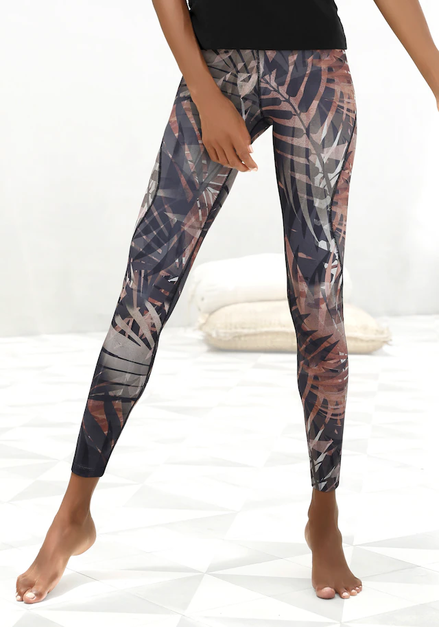 LASCANA ACTIVE Leggings »Tropical« mit abstraktem Palmenprint, Loungewear