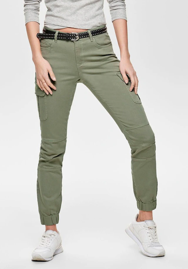 ONLY Cargohose »ONLMISSOURI REG ANK CARGO PNT NOOS« mit Stretchsäumen