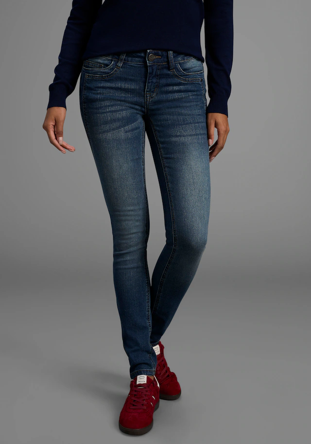 Arizona Skinny-fit-Jeans »mit Keileinsätzen« extra-enger Beinschnitt,niedrige Leibhöhe