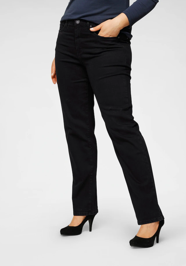 Arizona Straight-Jeans »Curve-Collection« bequeme Passform,gerade Beinform,hohe Leibhöhe