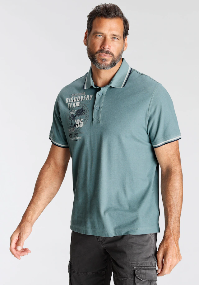 Man's World Poloshirt Kurzarm, lässige Passform, mit trendigem Print, Polokragen
