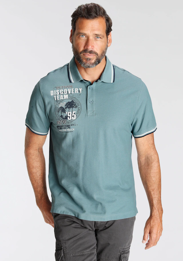Man's World Poloshirt Kurzarm, lässige Passform, mit trendigem Print, Polokragen