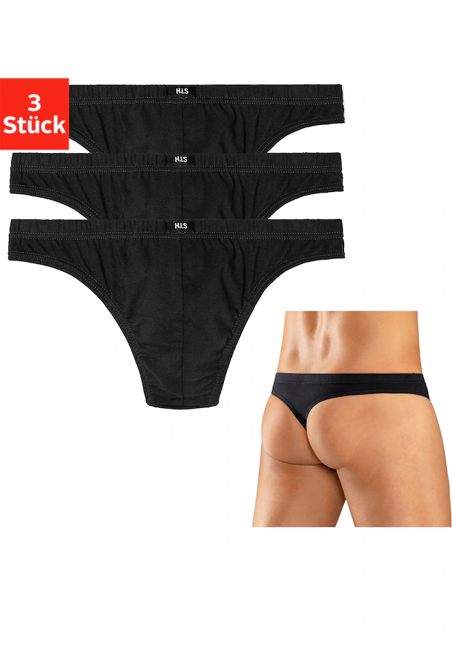 H.I.S String Packung, 3 Stk. aus weichem Baumwoll-Stretch