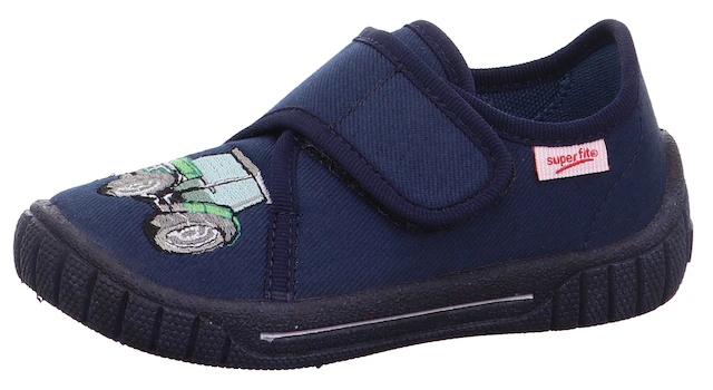 Superfit Hausschuh »BILL, WMS: mittel« Kindergarten Schuh im Jeans-Look, Größenschablone zum Download