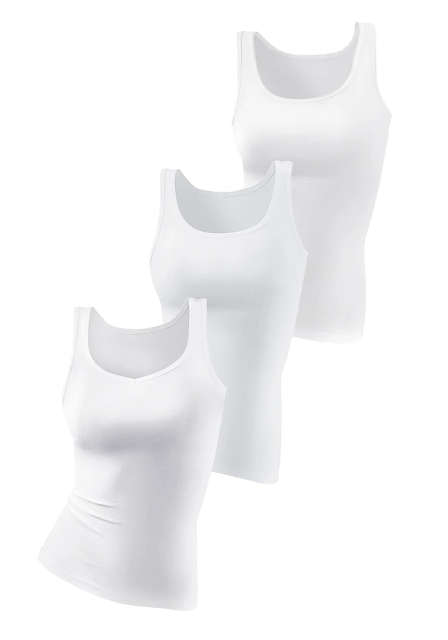 petite fleur by Lascana Achselhemd 3er-Pack, aus reiner Baumwolle, Tanktop, Unterziehshirt