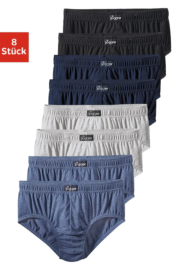 le jogger® Slip Packung, 8 Stk. aus angenehm weicher Baumwoll-Qualität