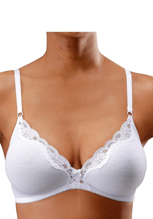 petite fleur by Lascana Bralette-BH Packung, ohne Bügel aus Baumwolle mit Spitze, bequemer BH