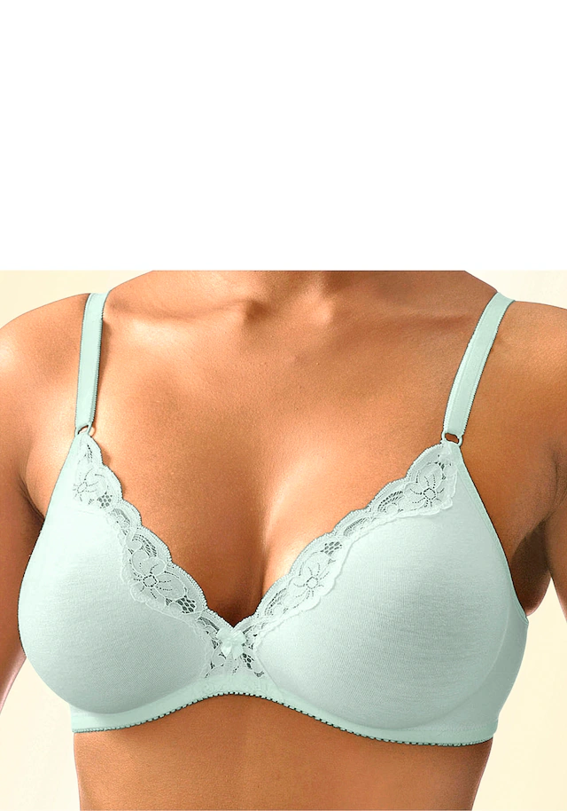 petite fleur by Lascana Bralette-BH Packung, ohne Bügel aus Baumwolle mit Spitze, bequemer BH
