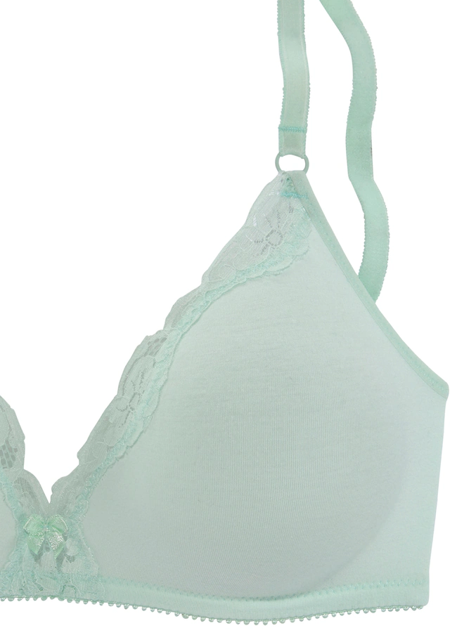 petite fleur by Lascana Bralette-BH Packung, ohne Bügel aus Baumwolle mit Spitze, bequemer BH