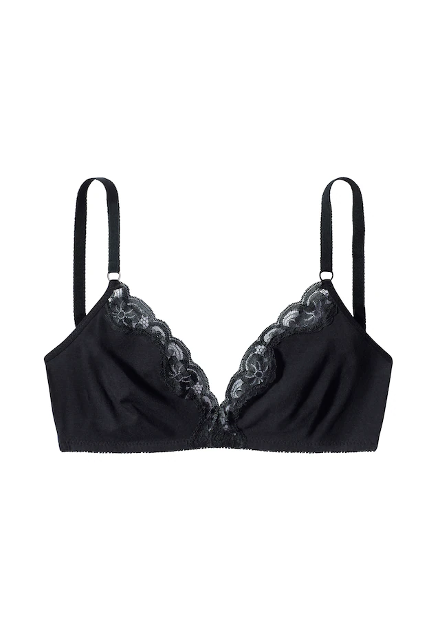 petite fleur by Lascana Bralette-BH Packung, ohne Bügel aus Baumwolle mit Spitze, bequemer BH