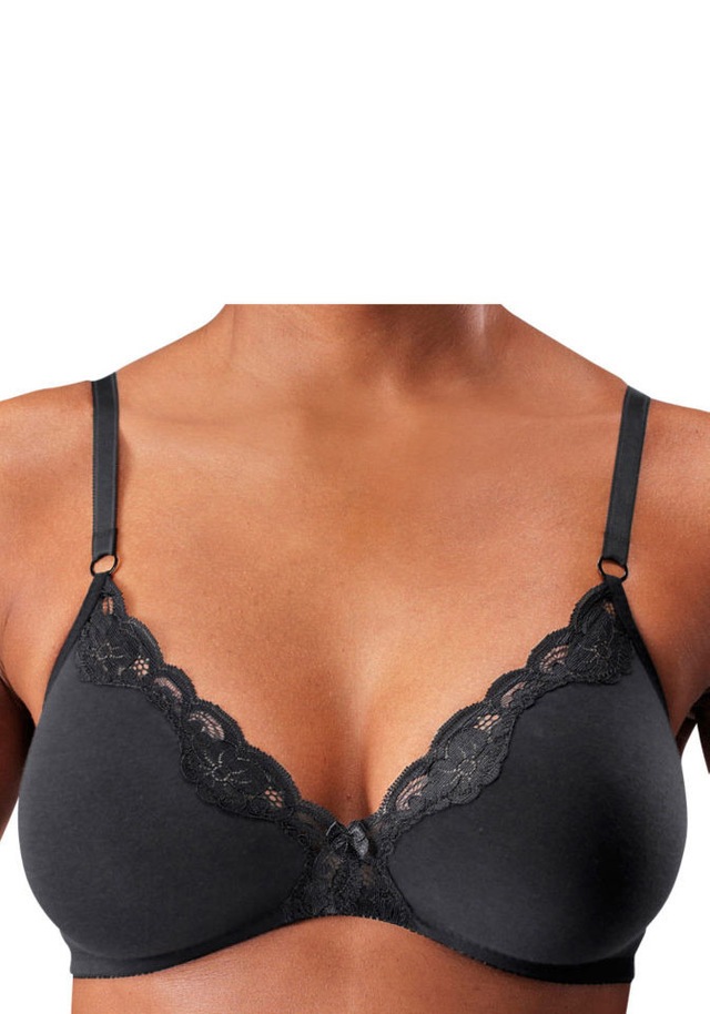 petite fleur by Lascana Bralette-BH Packung, ohne Bügel aus Baumwolle mit Spitze, bequemer BH