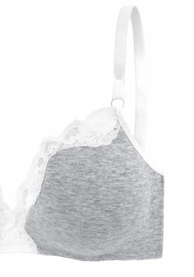 petite fleur by Lascana Bralette-BH Packung, ohne Bügel aus Baumwolle mit Spitze, bequemer BH