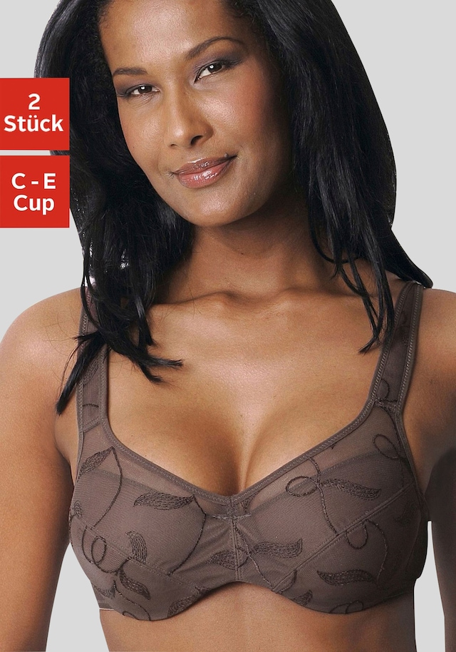 petite fleur by Lascana Minimizer-BH », BH mit Bügel, mit Stickereispitze« Packung, mit Bügel und schöner Stickerei – ideal für große Größen