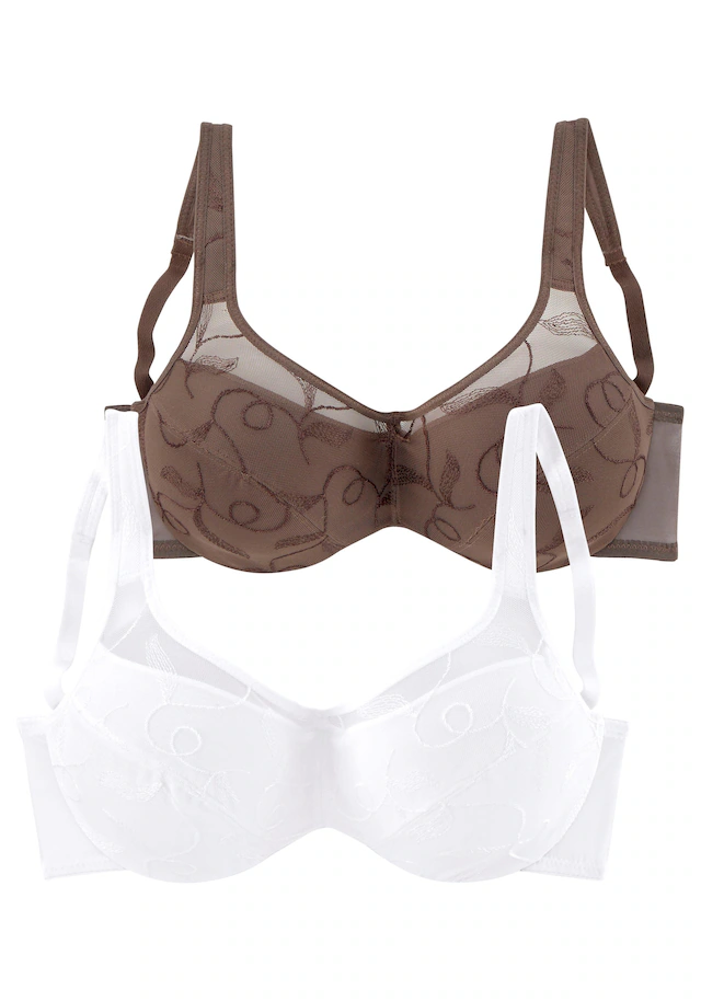 petite fleur by Lascana Minimizer-BH », BH mit Bügel, mit Stickereispitze« Packung, mit Bügel und schöner Stickerei – ideal für große Größen
