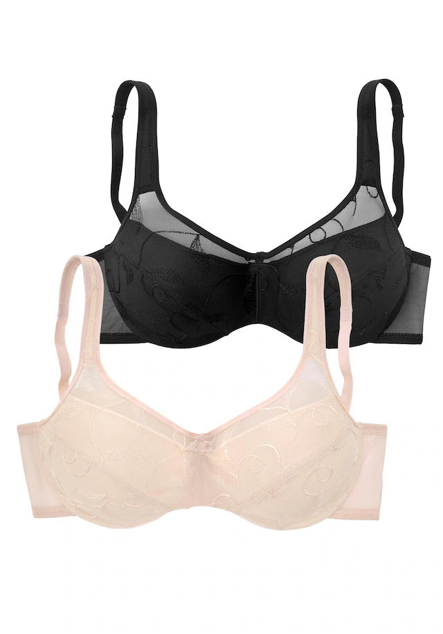 petite fleur by Lascana Minimizer-BH », BH mit Bügel, mit Stickereispitze« Packung, mit Bügel und schöner Stickerei – ideal für große Größen
