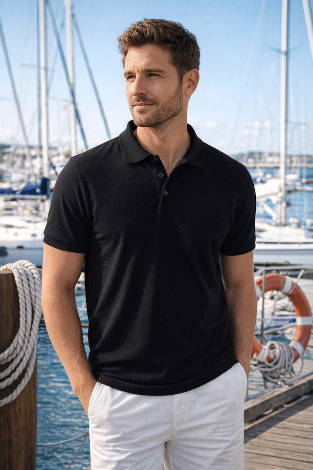 Man's World Poloshirt Kurzarm, lockere Passform, unifarben
