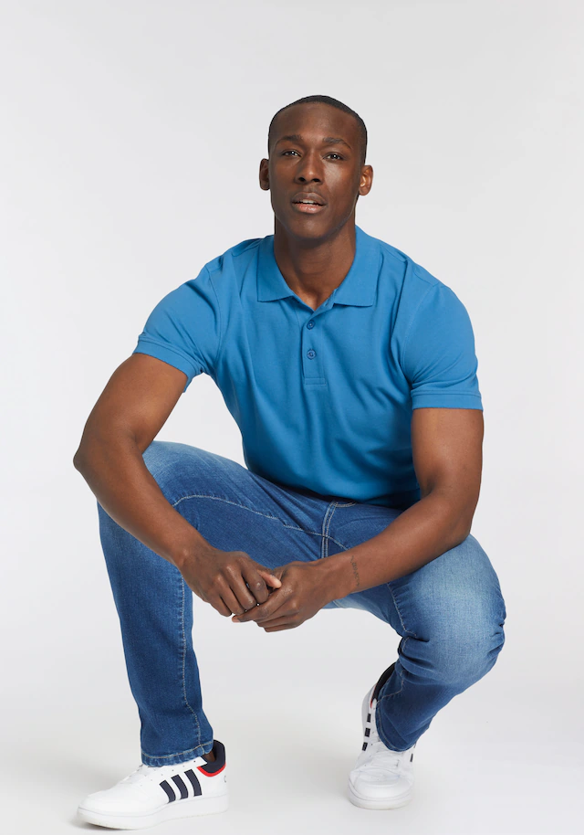 Man's World Poloshirt Kurzarm, lockere Passform, unifarben