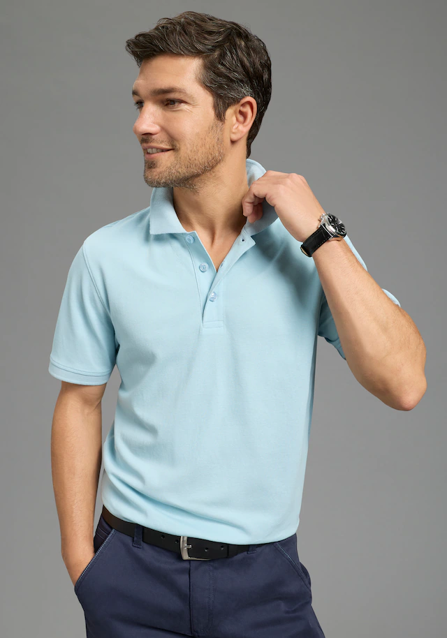 Man's World Poloshirt Kurzarm, lockere Passform, unifarben