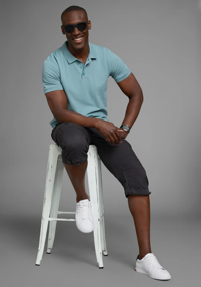 Man's World Poloshirt Kurzarm, lockere Passform, unifarben