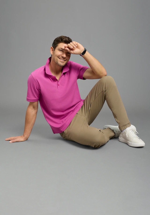 Man's World Poloshirt Kurzarm, lockere Passform, unifarben