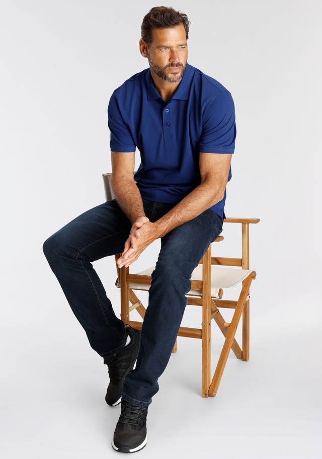 Man's World Poloshirt Kurzarm, lockere Passform, unifarben
