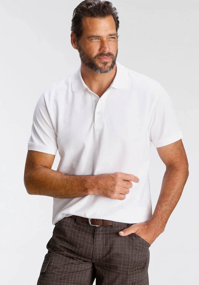 Man's World Poloshirt Kurzarm, lockere Passform, unifarben