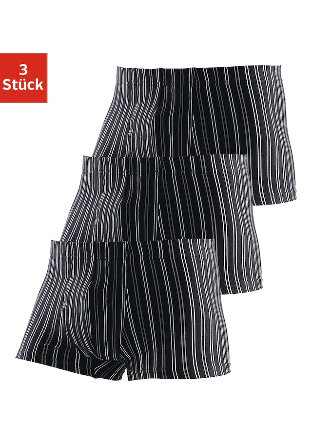 le jogger® Boxer »Boxershorts für Herren« Packung, 3 Stk. mit garngefärbten Streifen