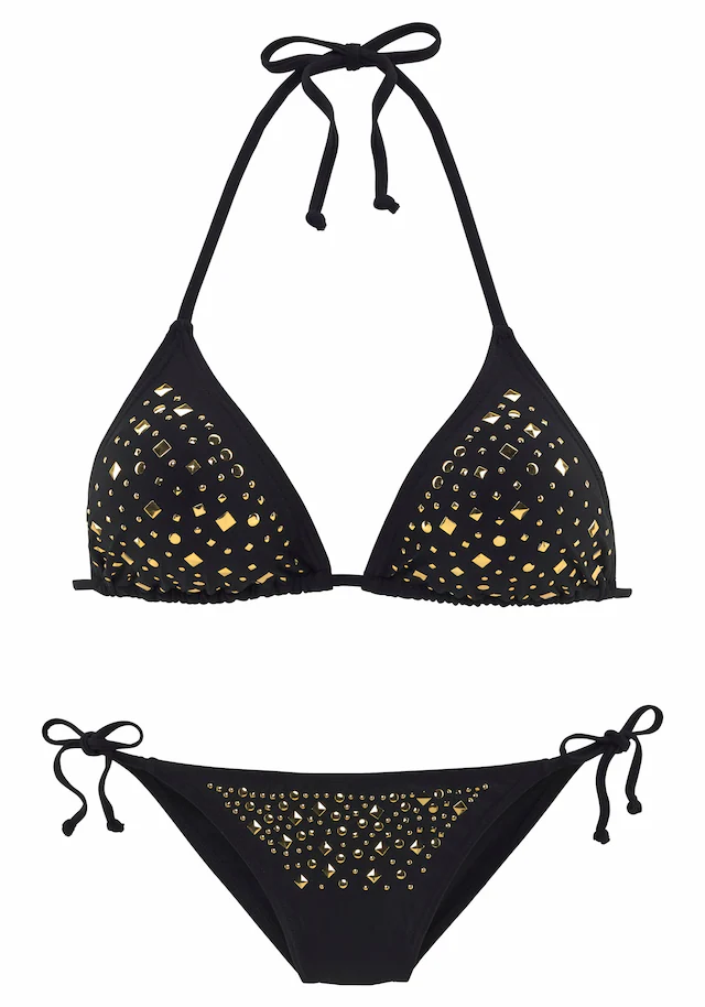 JETTE Triangel-Bikini mit Ziernieten