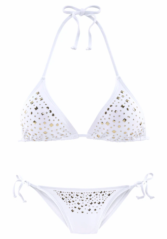 JETTE Triangel-Bikini mit Ziernieten
