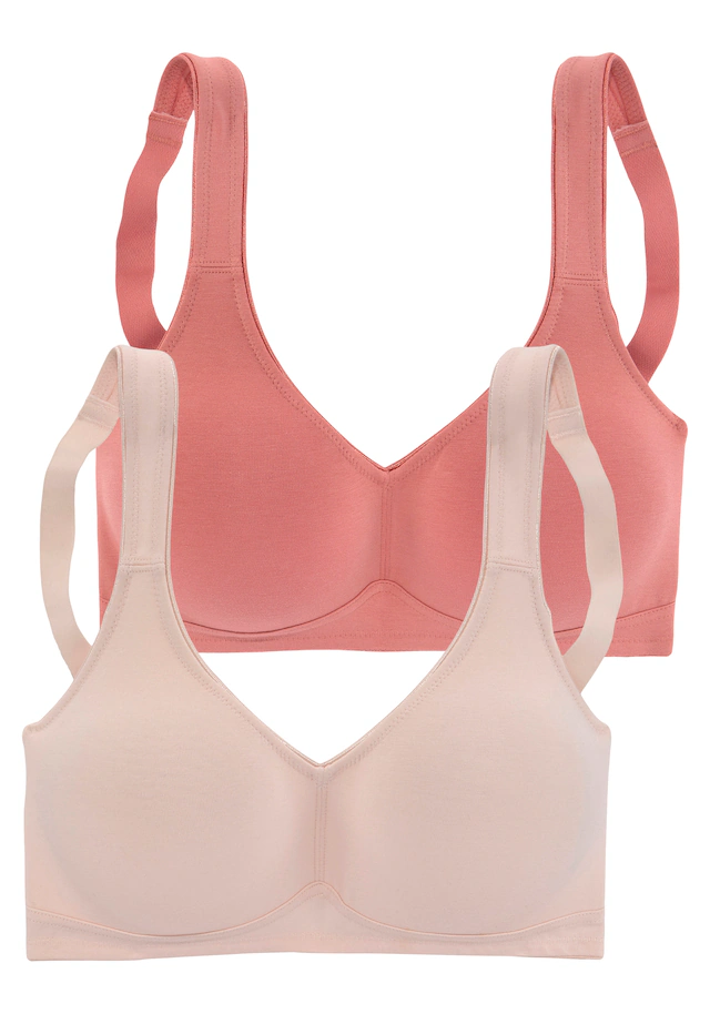petite fleur by Lascana Entlastungs-BH », BH ohne Bügel, Baumwoll BH« Packung, mit breiten Trägern, große Größen, bequemer BH