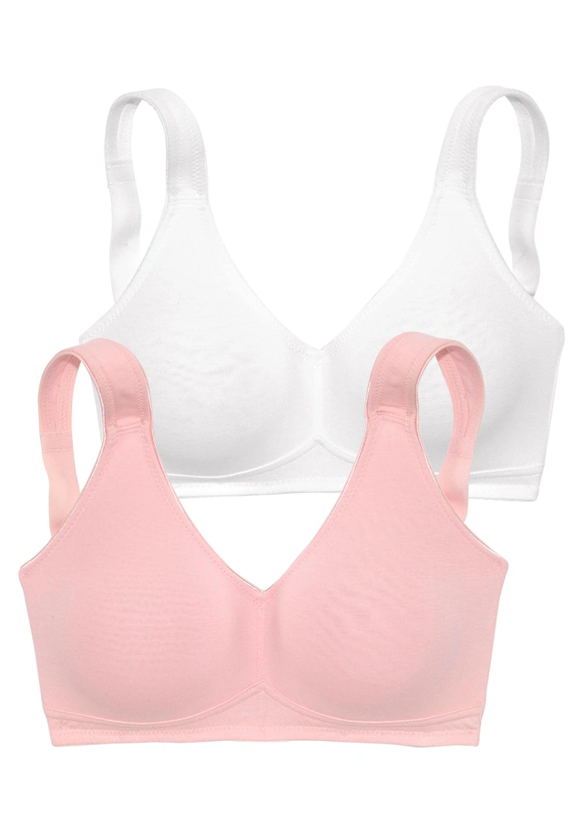 petite fleur by Lascana Entlastungs-BH », BH ohne Bügel, Baumwoll BH« Packung, mit breiten Trägern, große Größen, bequemer BH